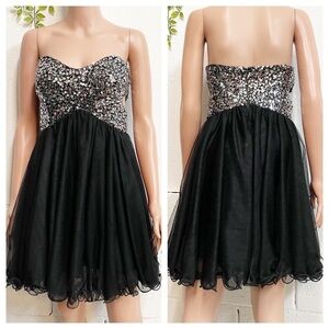 Black and Silver Prom Dress